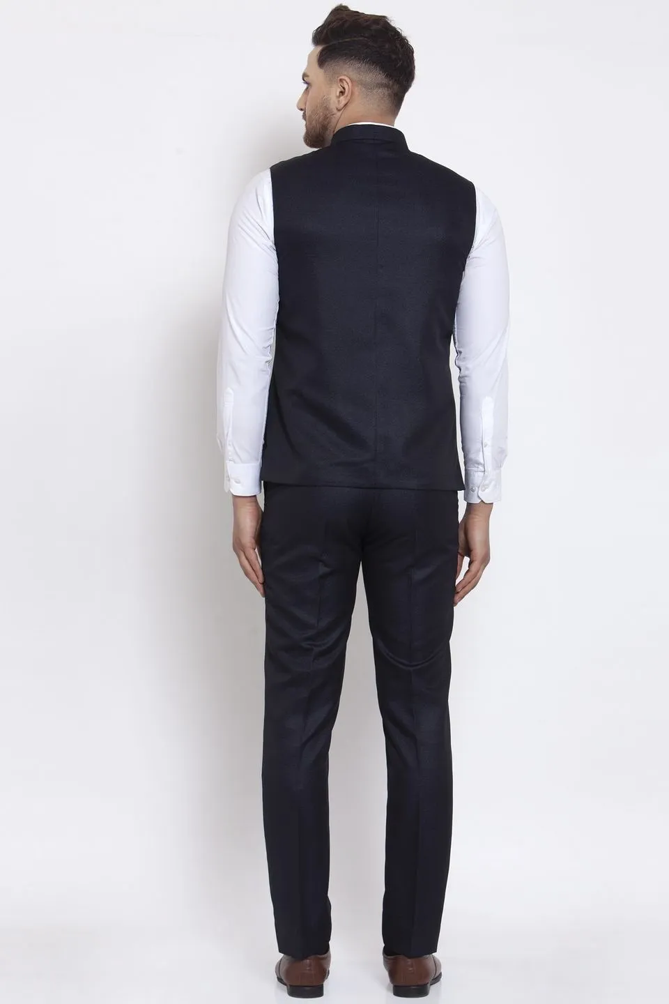 Poly Blend Blue Vest and Trouser Set