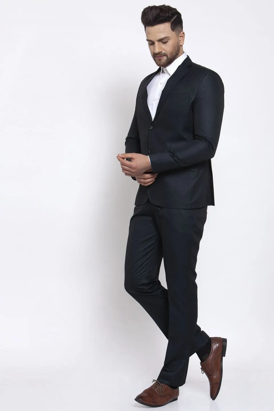 Poly Blend Green Two Piece Suit