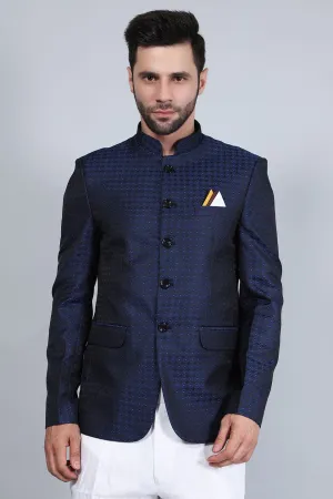 Poly Viscose (BY RAYMOND'S ETHNIC) Blue Bandhgala