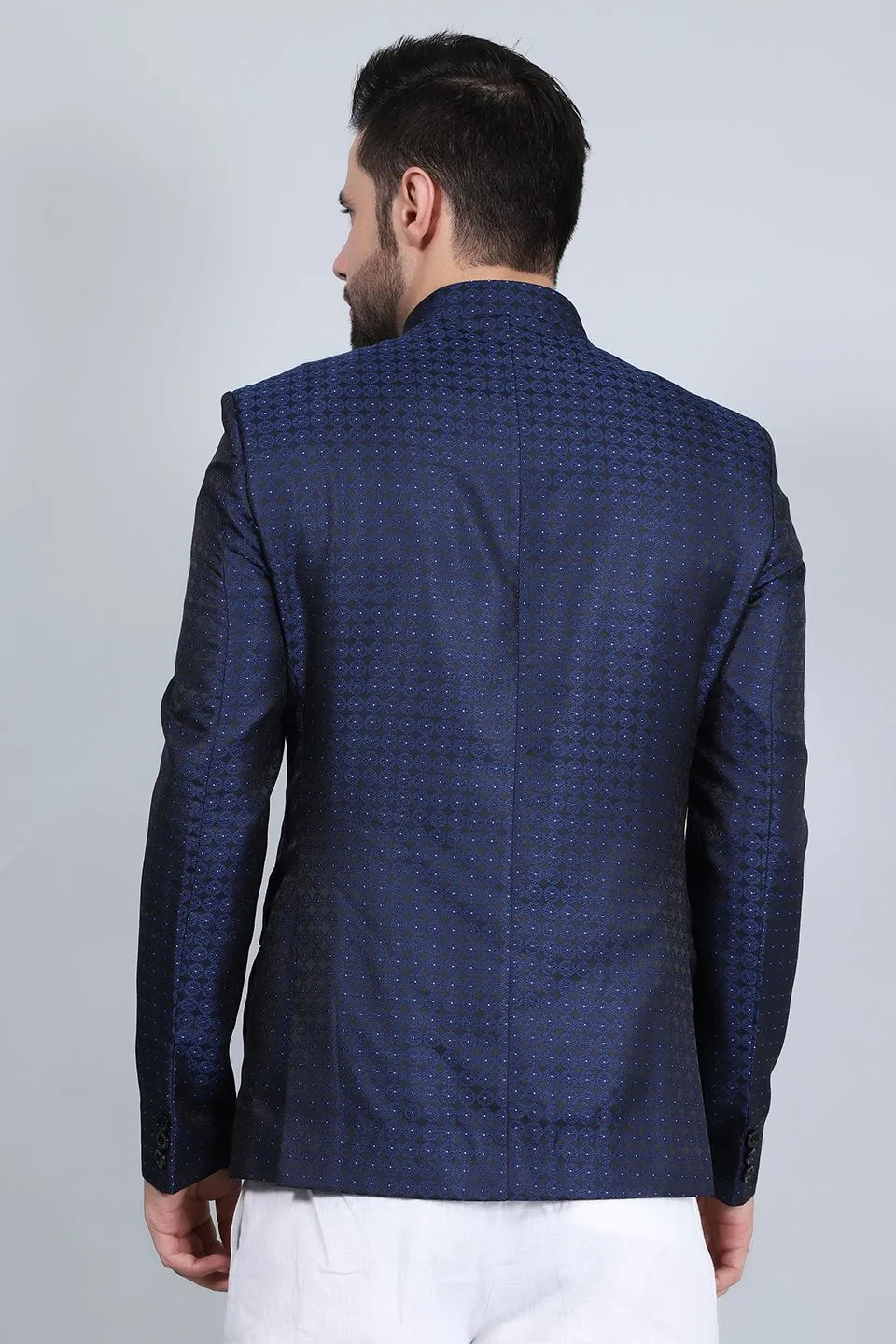 Poly Viscose (BY RAYMOND'S ETHNIC) Blue Bandhgala