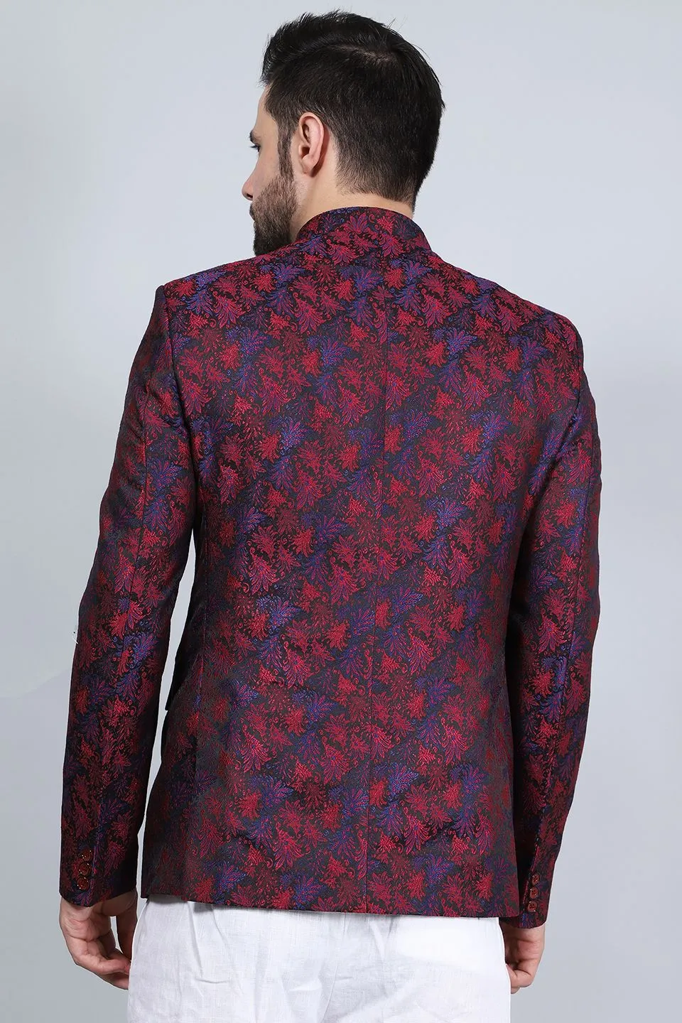 Poly Viscose (BY RAYMOND'S ETHNIC) Red Bandhgala