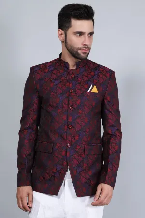 Poly Viscose (BY RAYMOND'S ETHNIC) Red Bandhgala