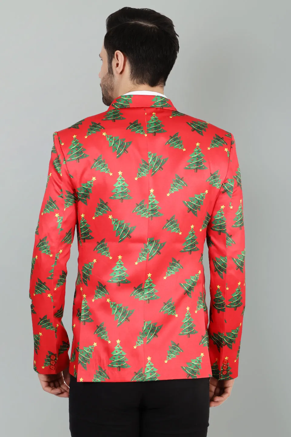 Polyester Christmas Red Blazer