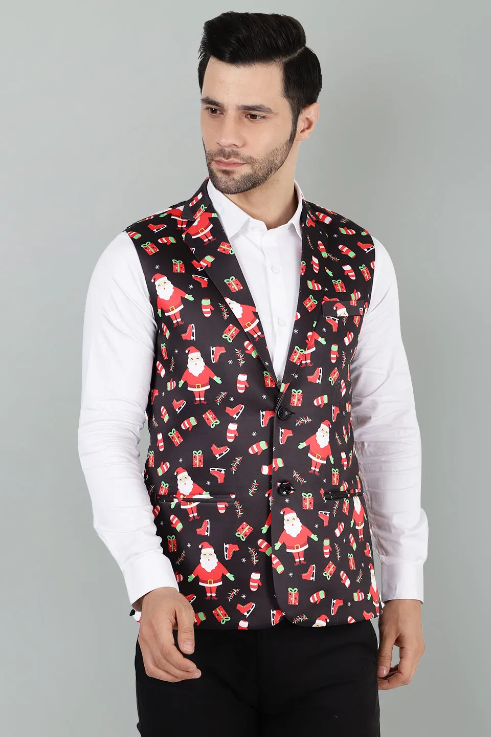 Polyester Cotton Christmas Multicolor Jacket Vest Waistcoat