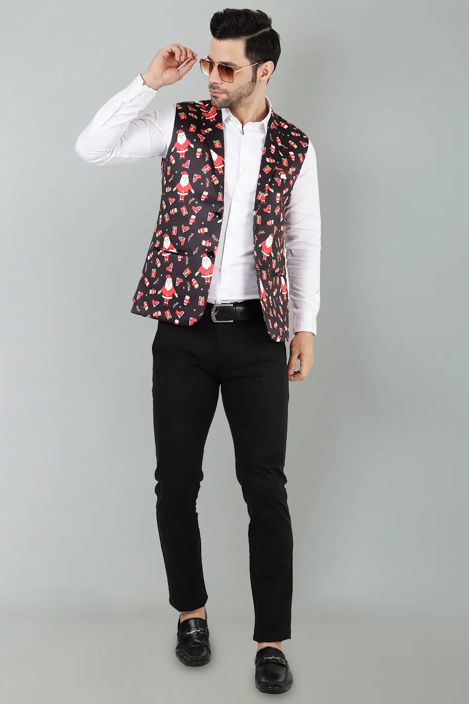 Polyester Cotton Christmas Multicolor Jacket Vest Waistcoat