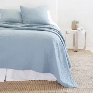 Pom Pom at Home Huntington Dusty Blue Coverlet and Euro Shams ~ Available in Queen and King Sizes