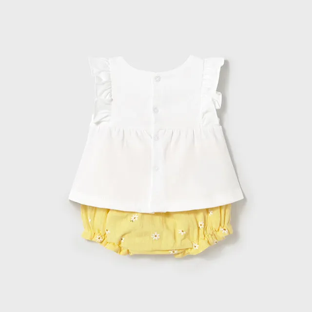 PRE ORDER - NEW SS25 Mayoral Baby Girls Shorts Set 1255 Sunny/70