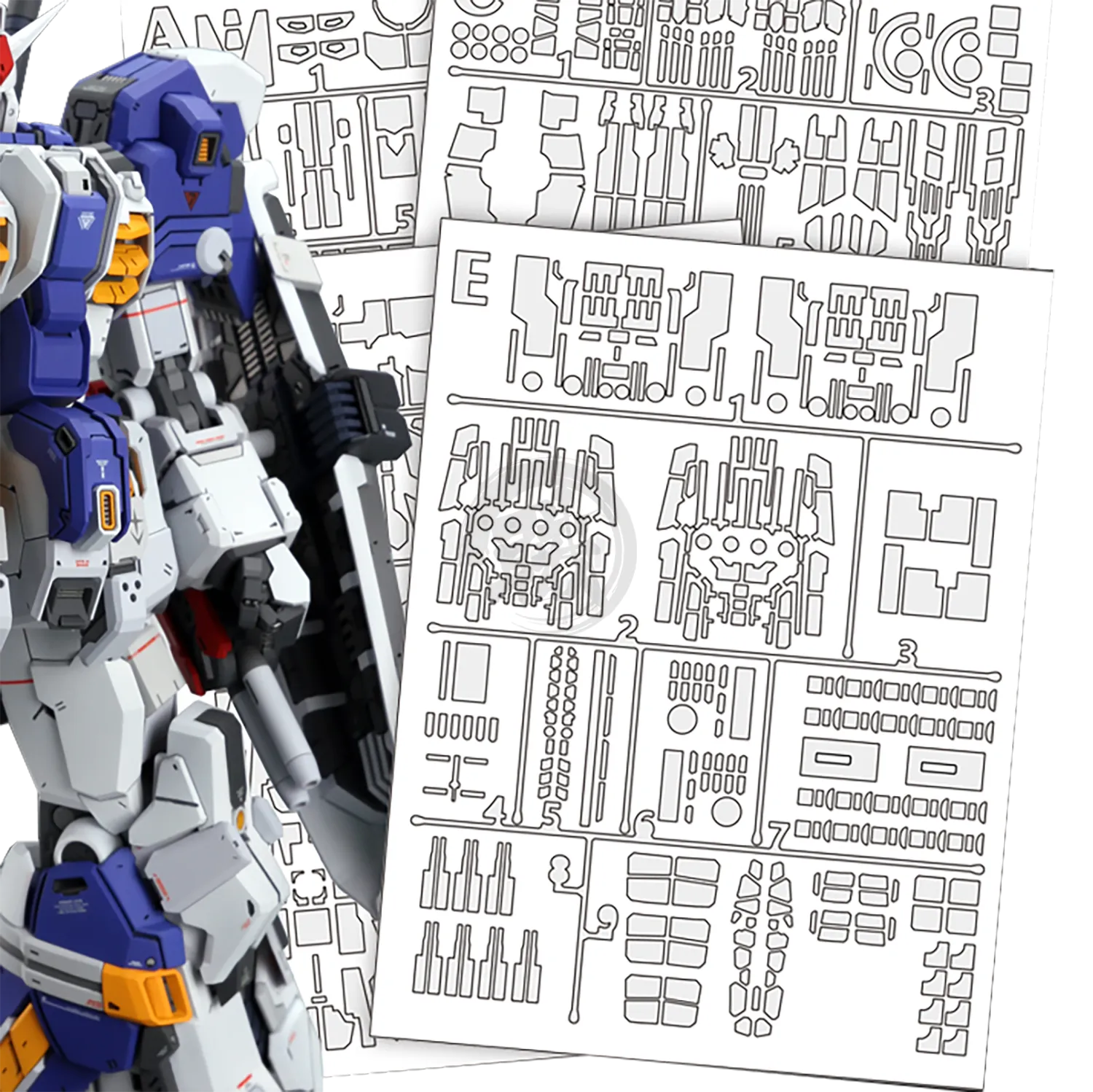 Precut Masking Tape for Stickler Studio's MG FA-78-3 Full Armour 7th Gundam Resin Conversion Kit