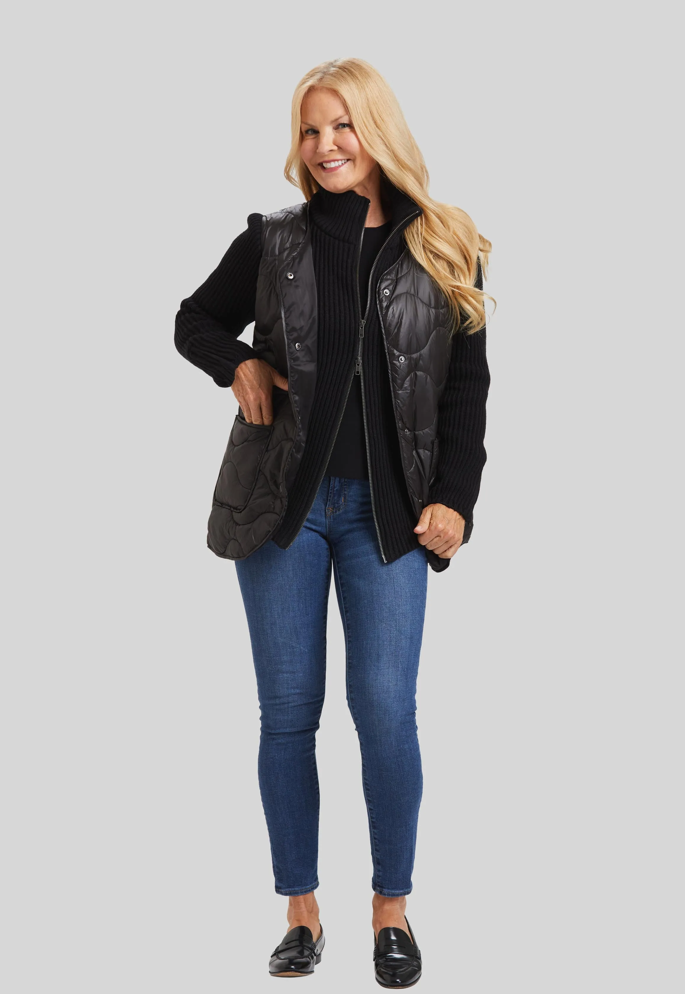 Quilted Go To's Quilted Knit Combo Jacket- FINAL SALE