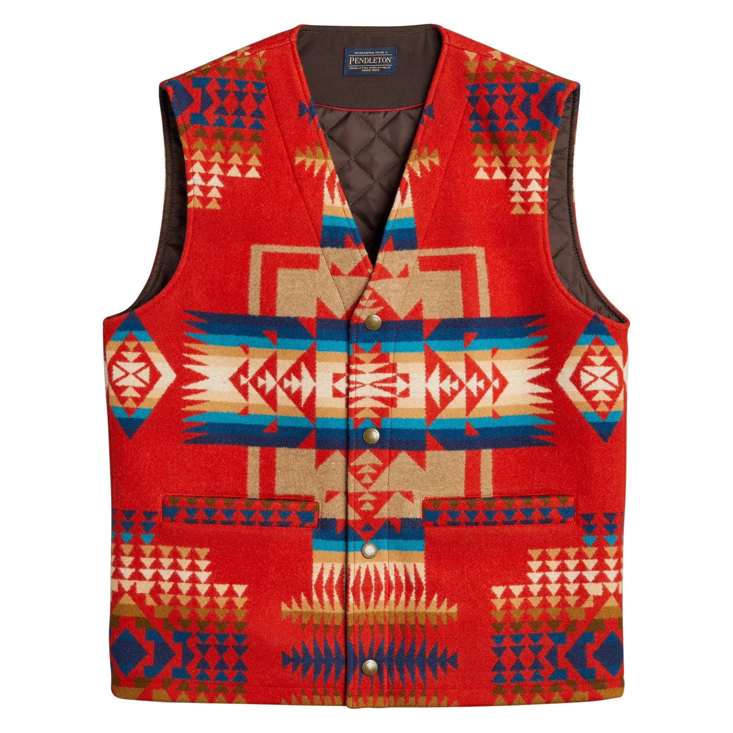 Quilted Snap Chief Joseph Red Vest