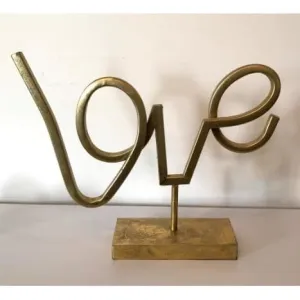 "Love" Distressed Gold Sign