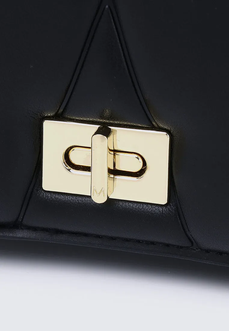 Raina Quilted Chain Strap Bag (Black)