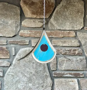 “Raindrop” Birdhouse with Bright Blue Distressed Finish LC22.9
