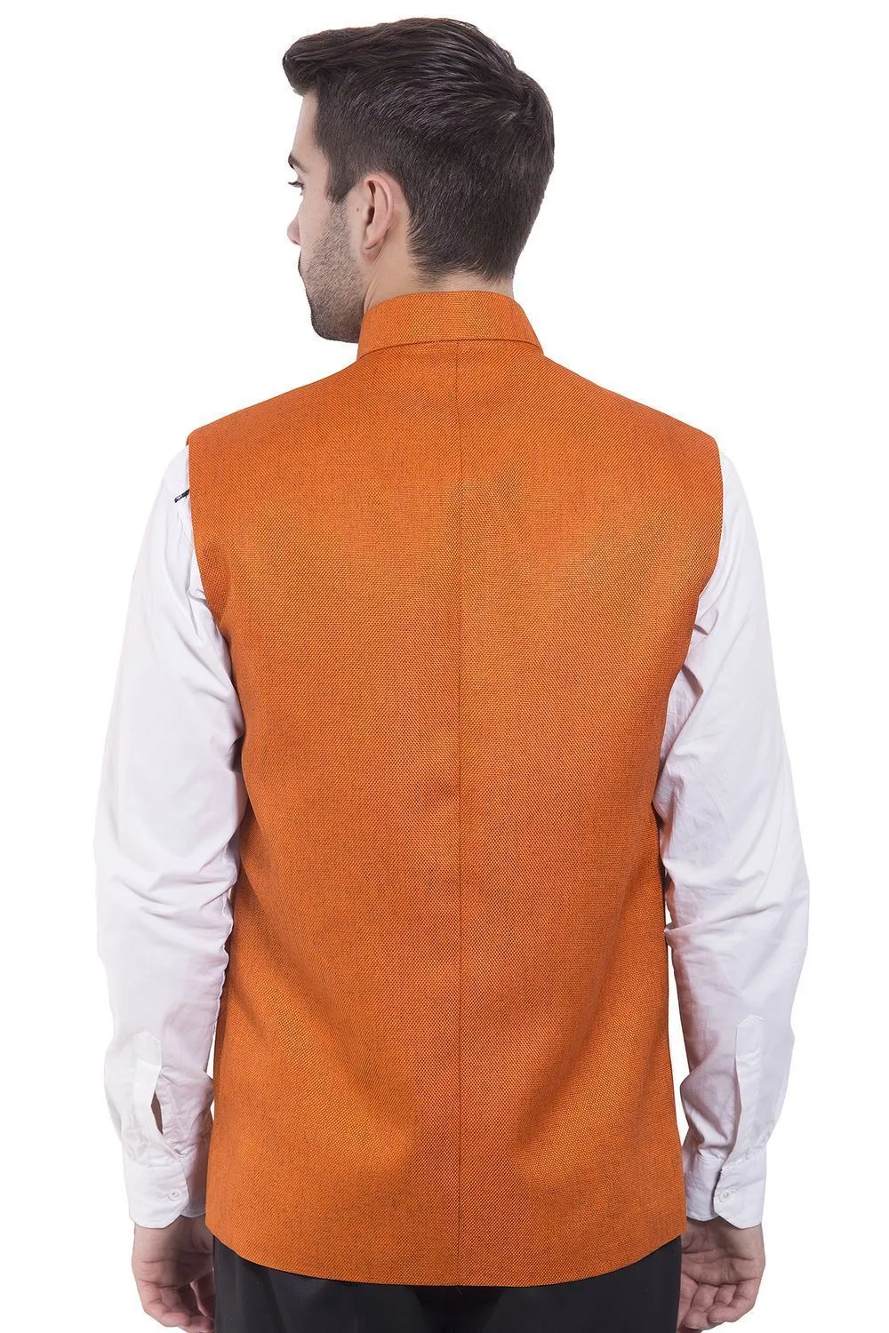 Rayon Orange Modi Nehru Jacket