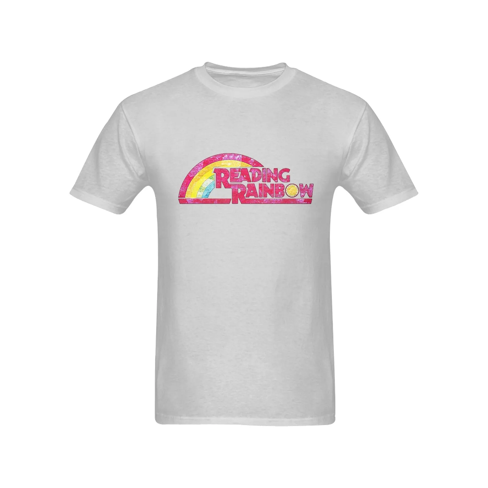 Reading Rainbow Distressed Logo Men's T-shirt 100% Cotton