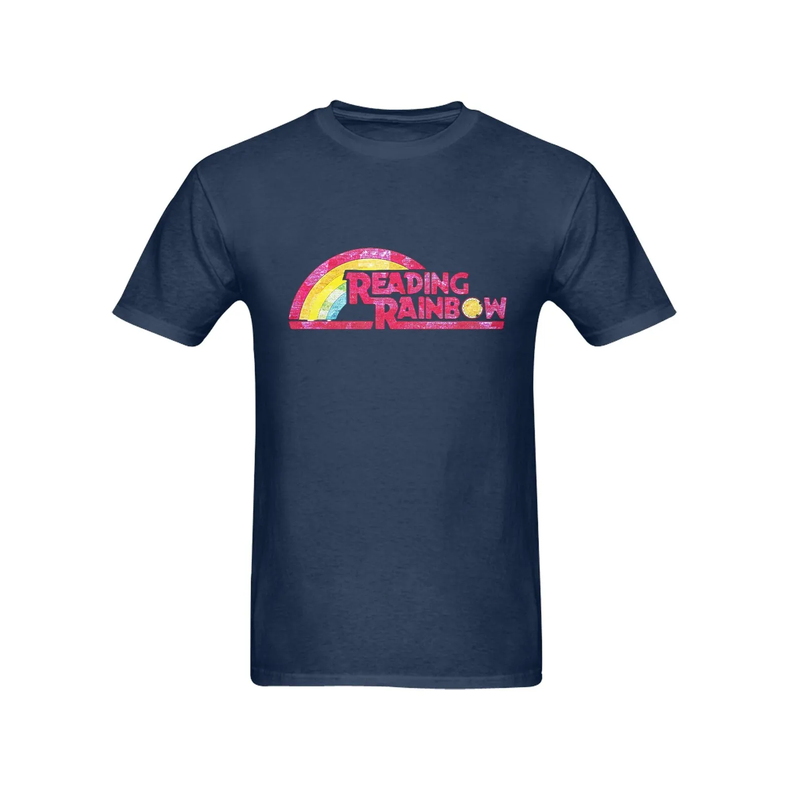 Reading Rainbow Distressed Logo Men's T-shirt 100% Cotton