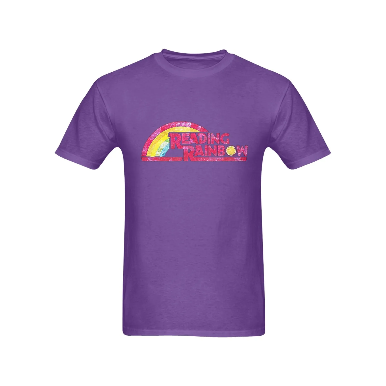 Reading Rainbow Distressed Logo Men's T-shirt 100% Cotton