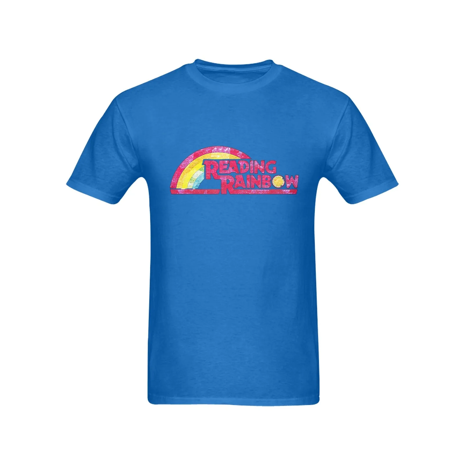 Reading Rainbow Distressed Logo Men's T-shirt 100% Cotton