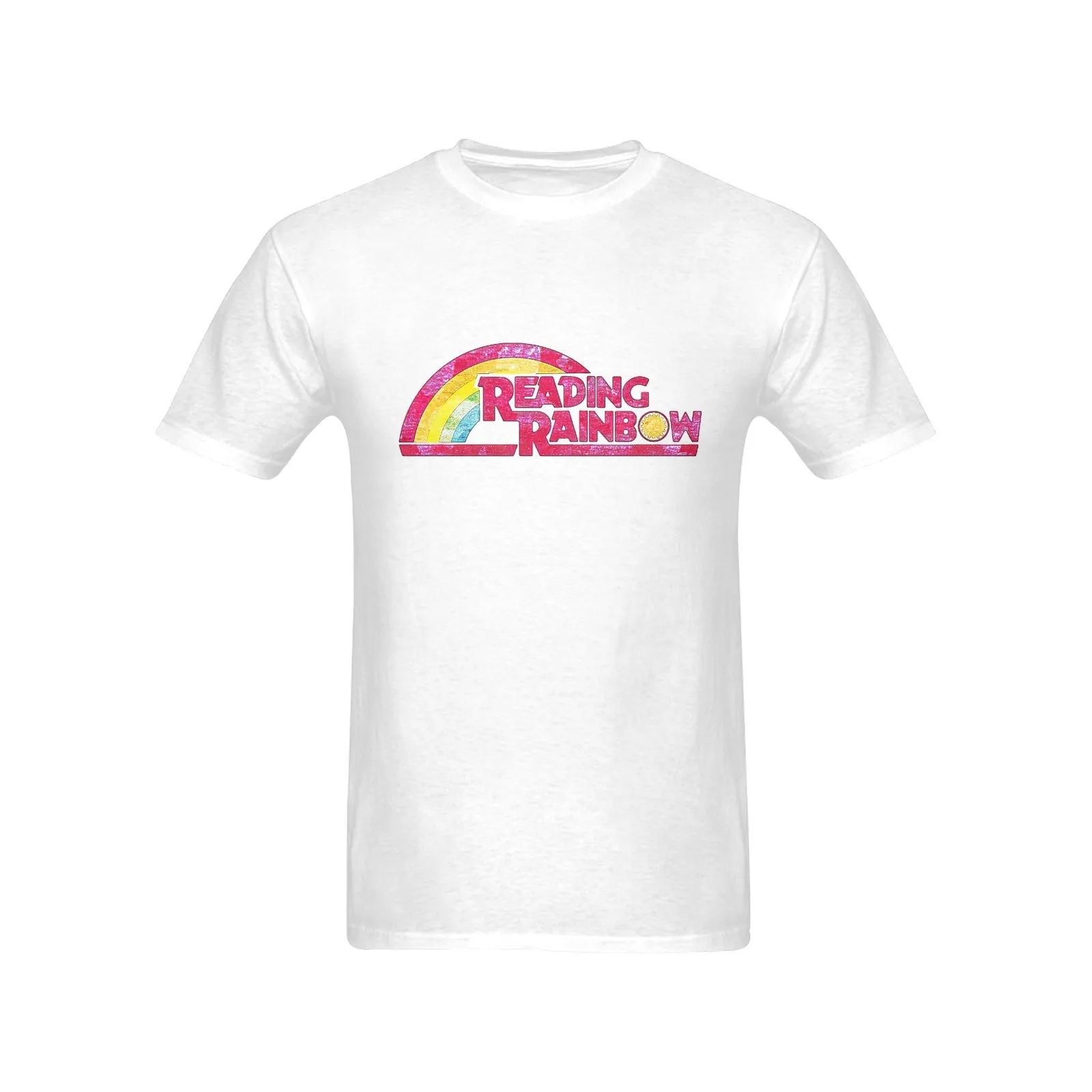 Reading Rainbow Distressed Logo Men's T-shirt 100% Cotton