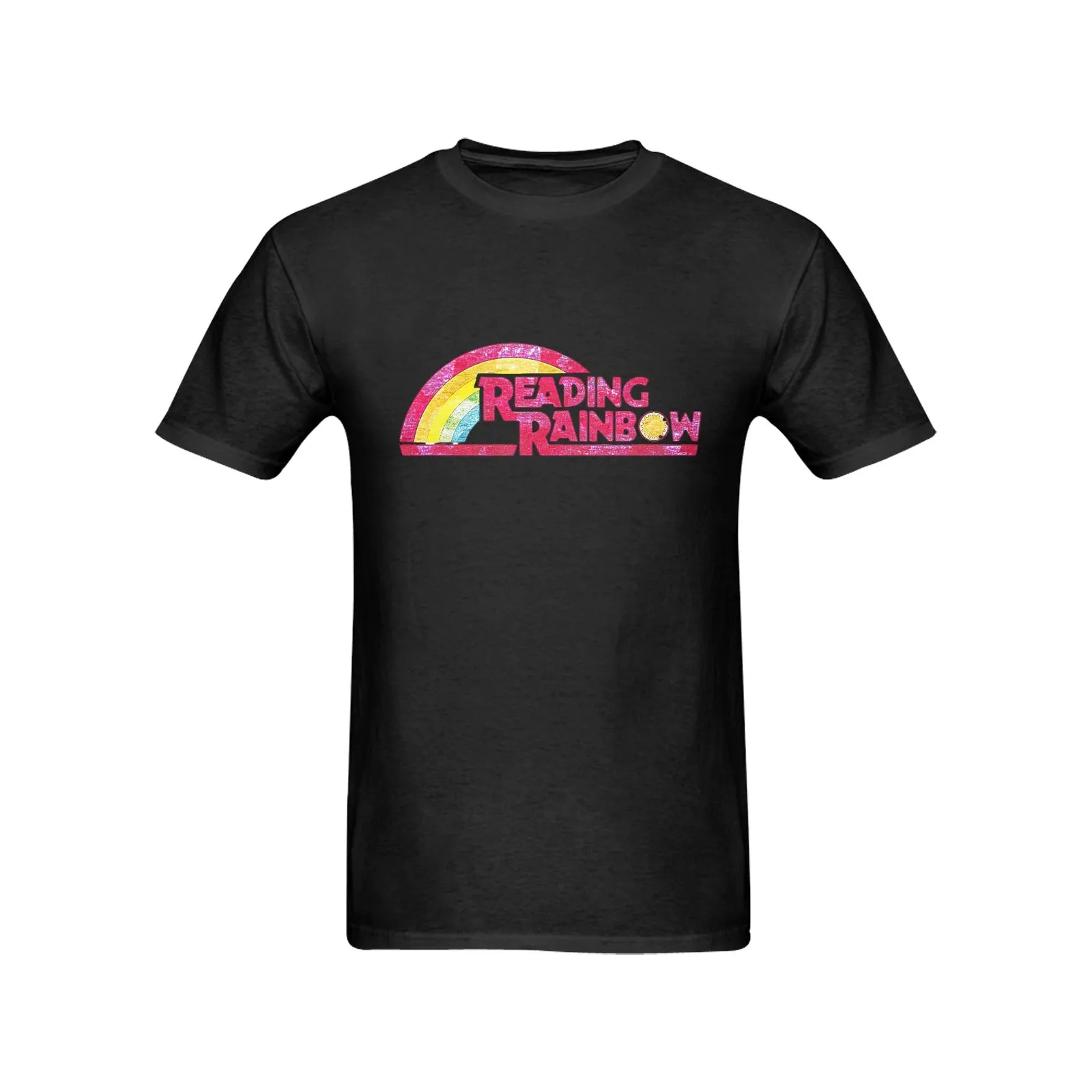 Reading Rainbow Distressed Logo Men's T-shirt 100% Cotton