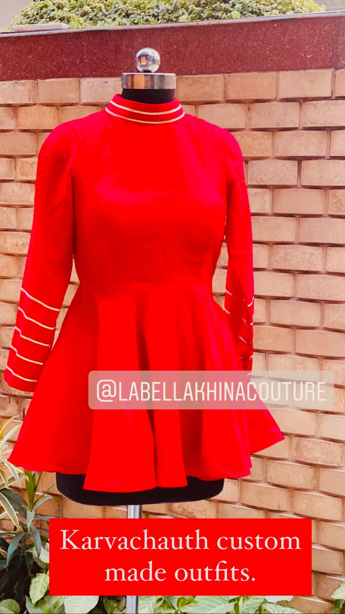 Red Peplum Garara Suit With Dupatta