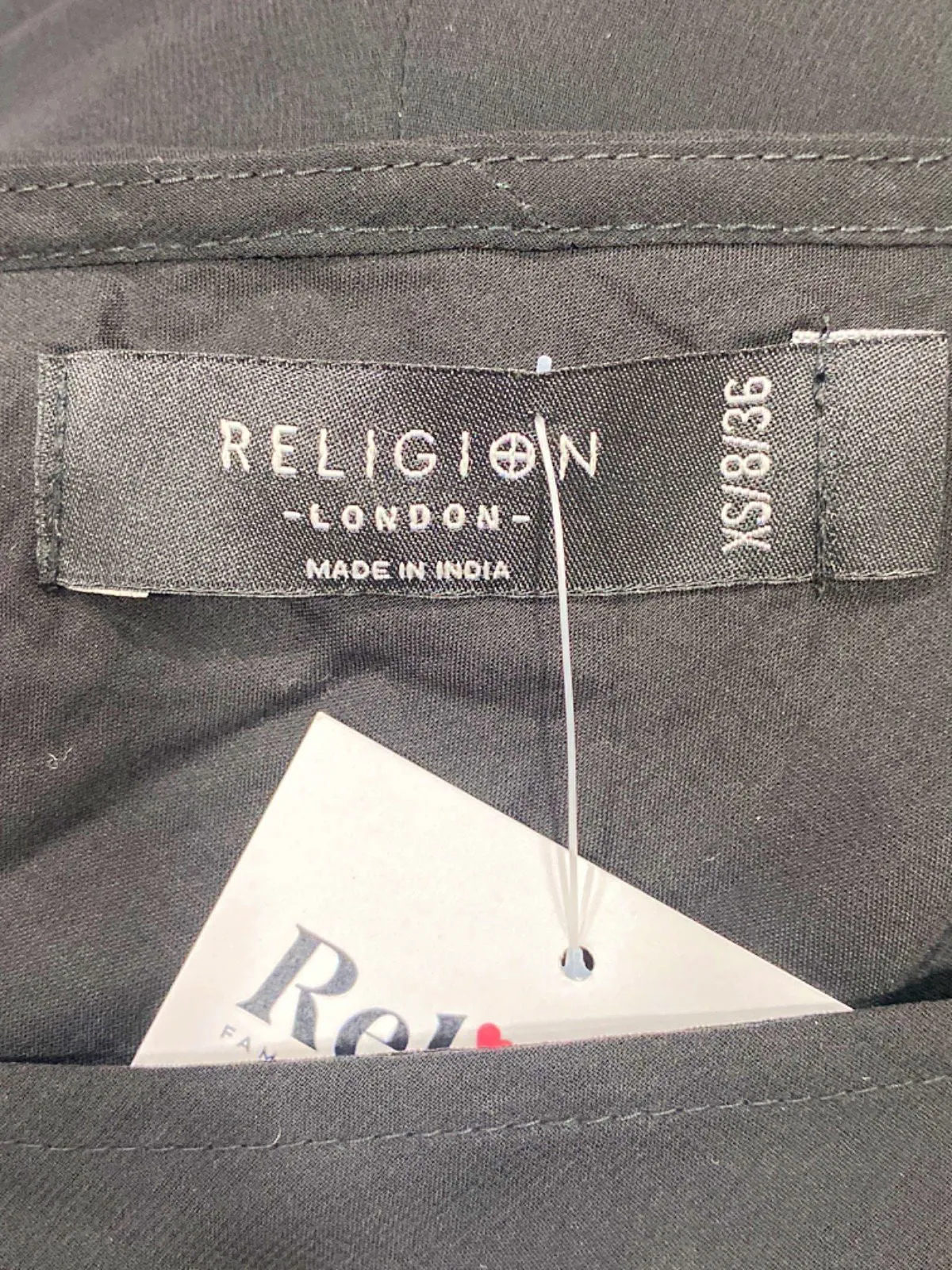 Religion Black One-Shoulder Maxi Dress UK 8
