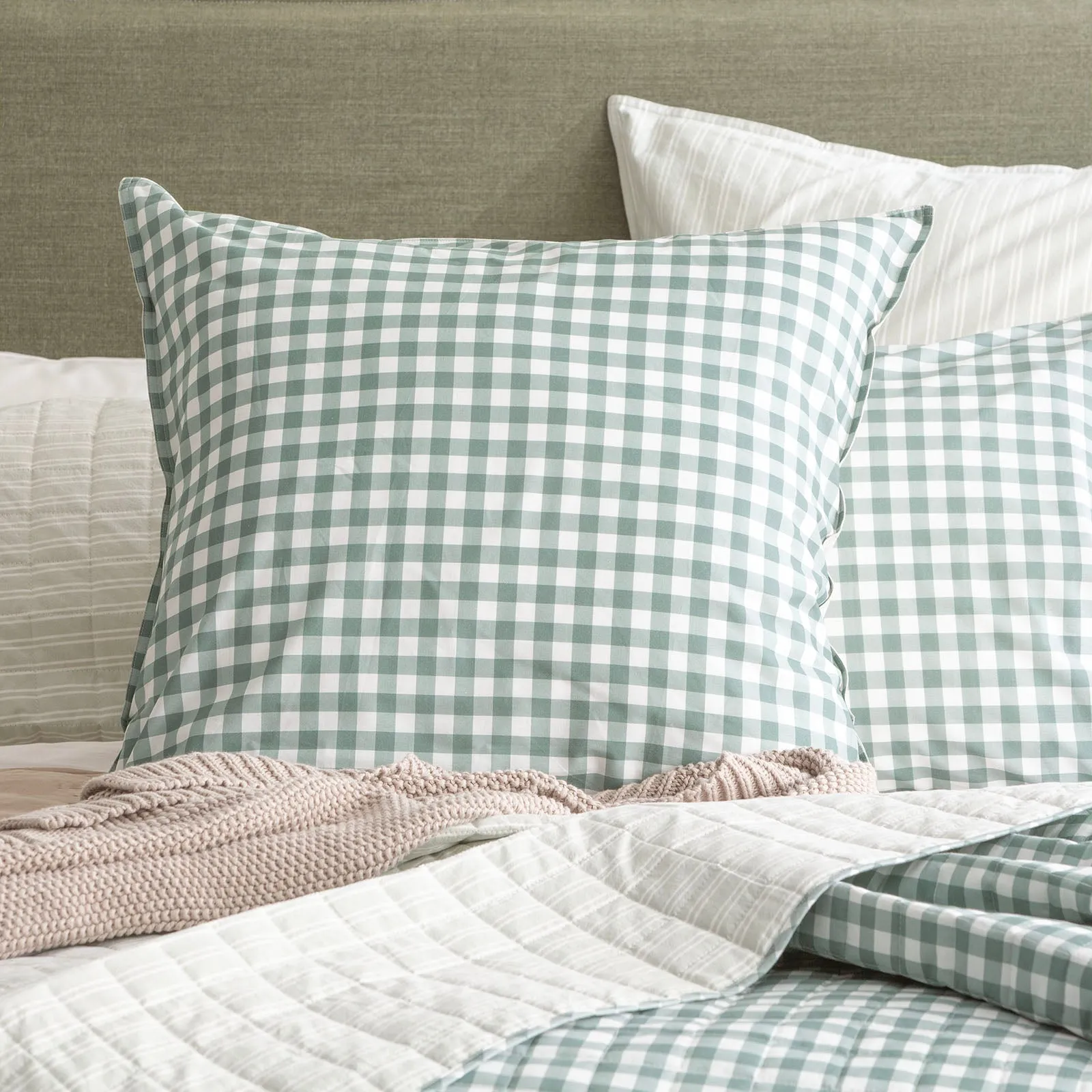 Renee Taylor Alison Yarn Dyed Cotton Reversible Quilted Coverlet Set - Forest