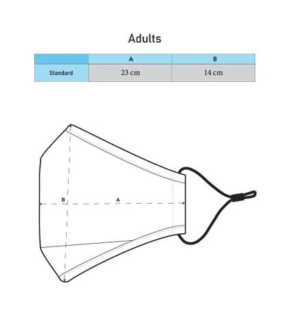 Reusable Adult Mask [ Grey ] with filter pocket