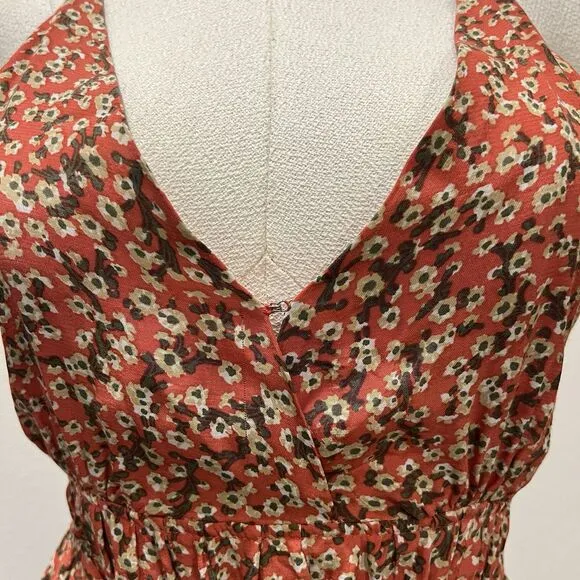 Revolve Faithfull The Brand Womens Floral Print V Neck Maxi Dress Sz 4 high slit