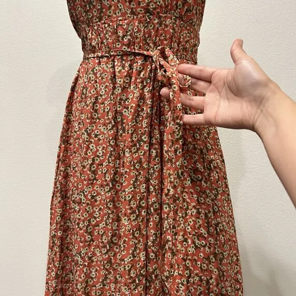 Revolve Faithfull The Brand Womens Floral Print V Neck Maxi Dress Sz 4 high slit