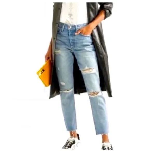 REVOLVE GRLFRND Karolina High Rise Straight Leg Crop 30 10