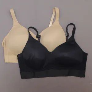 Rhonda Shear 2 Pack Molded Cup Bras With Mesh Back Detail Nude/ Black Plus 3X