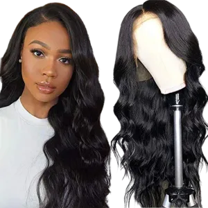 RIO Body Wave Human Hair Front Lace Wig - Natural Black
