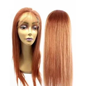 RIO Full Lace Human Hair Wig Straight  color Peach -24''