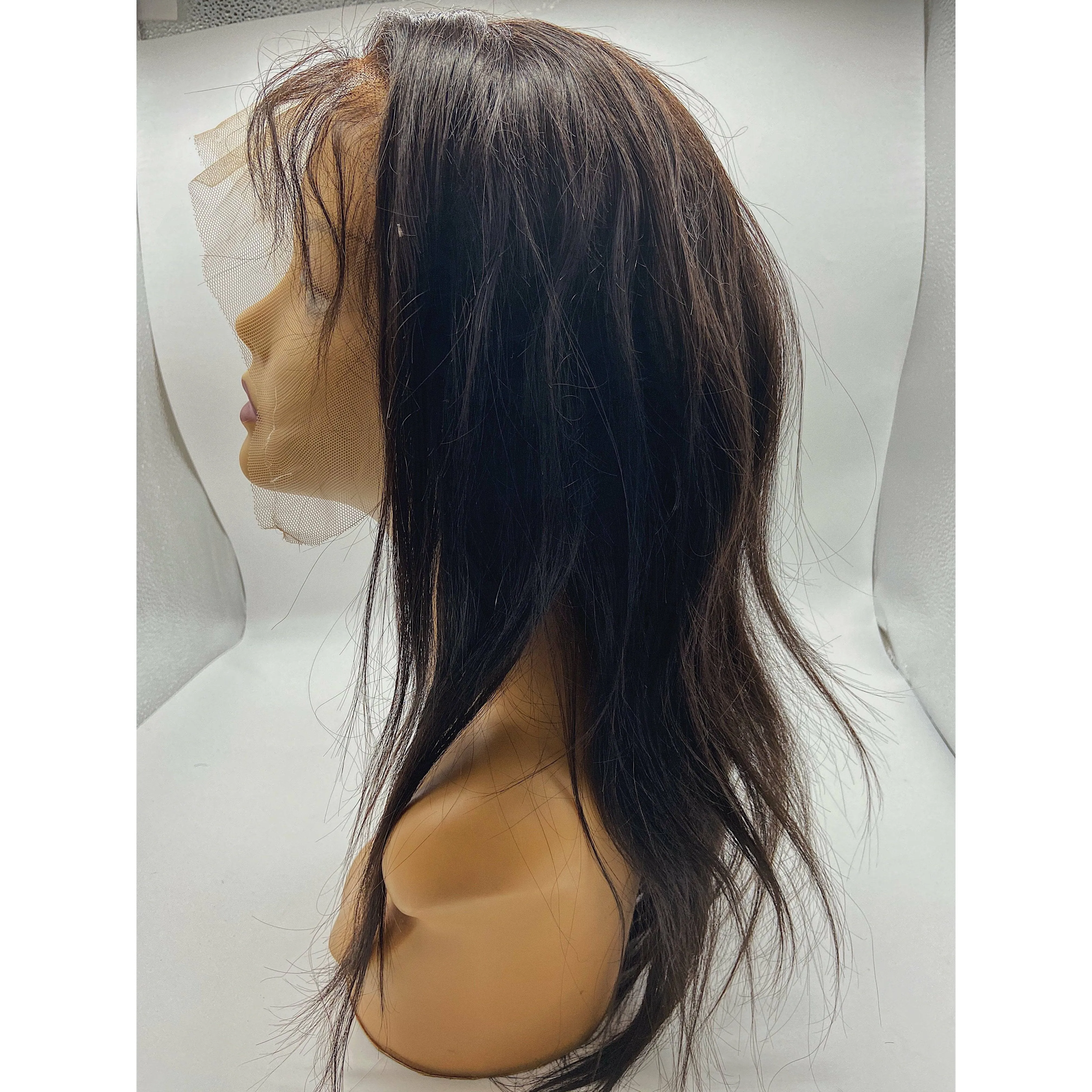 RIO Full Lace Human Hair Wig Straight  Natural Black -16''