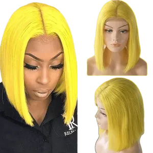 RIO Lace Front U Part Human Hair Bob Wig Straight
