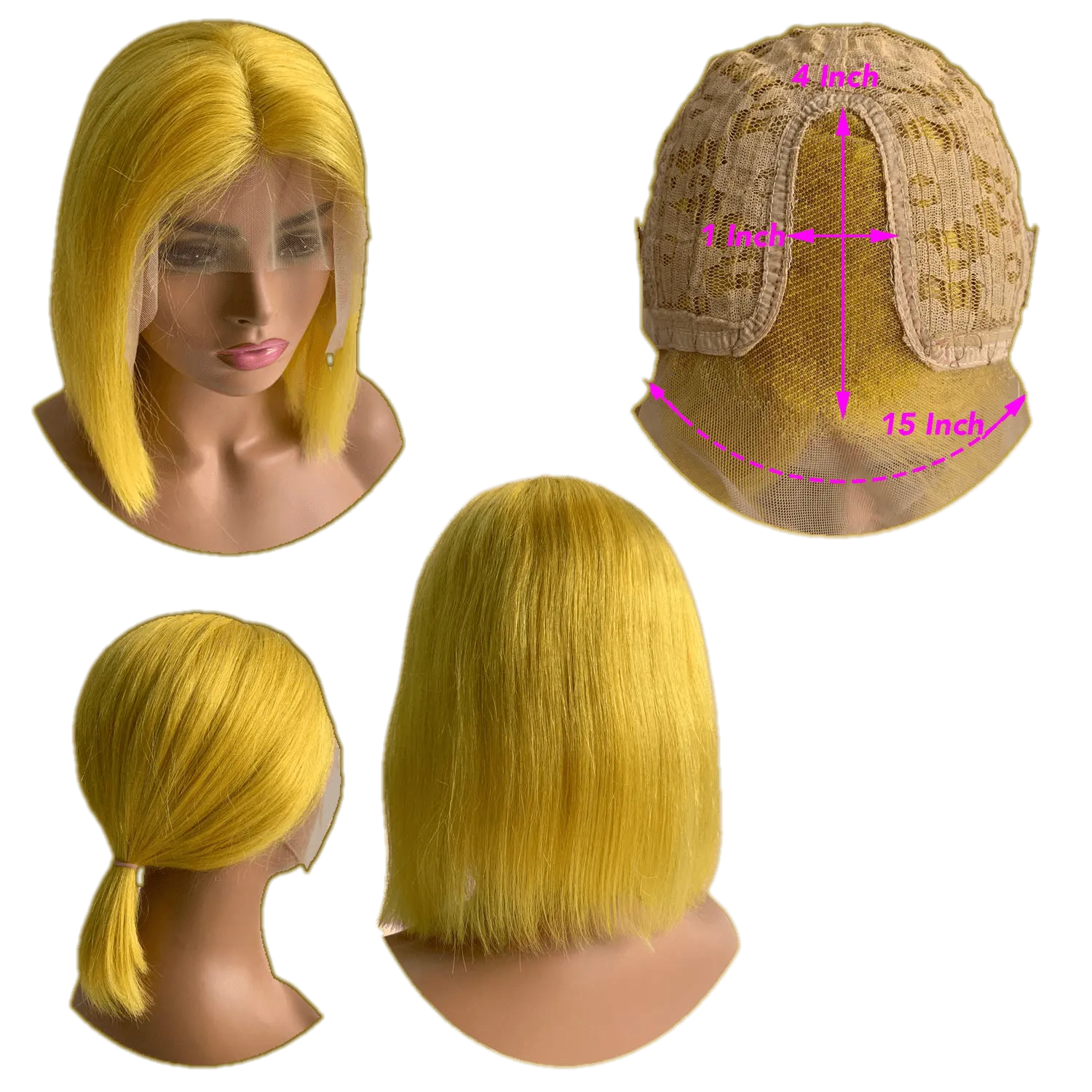 RIO Lace Front U Part Human Hair Bob Wig Straight