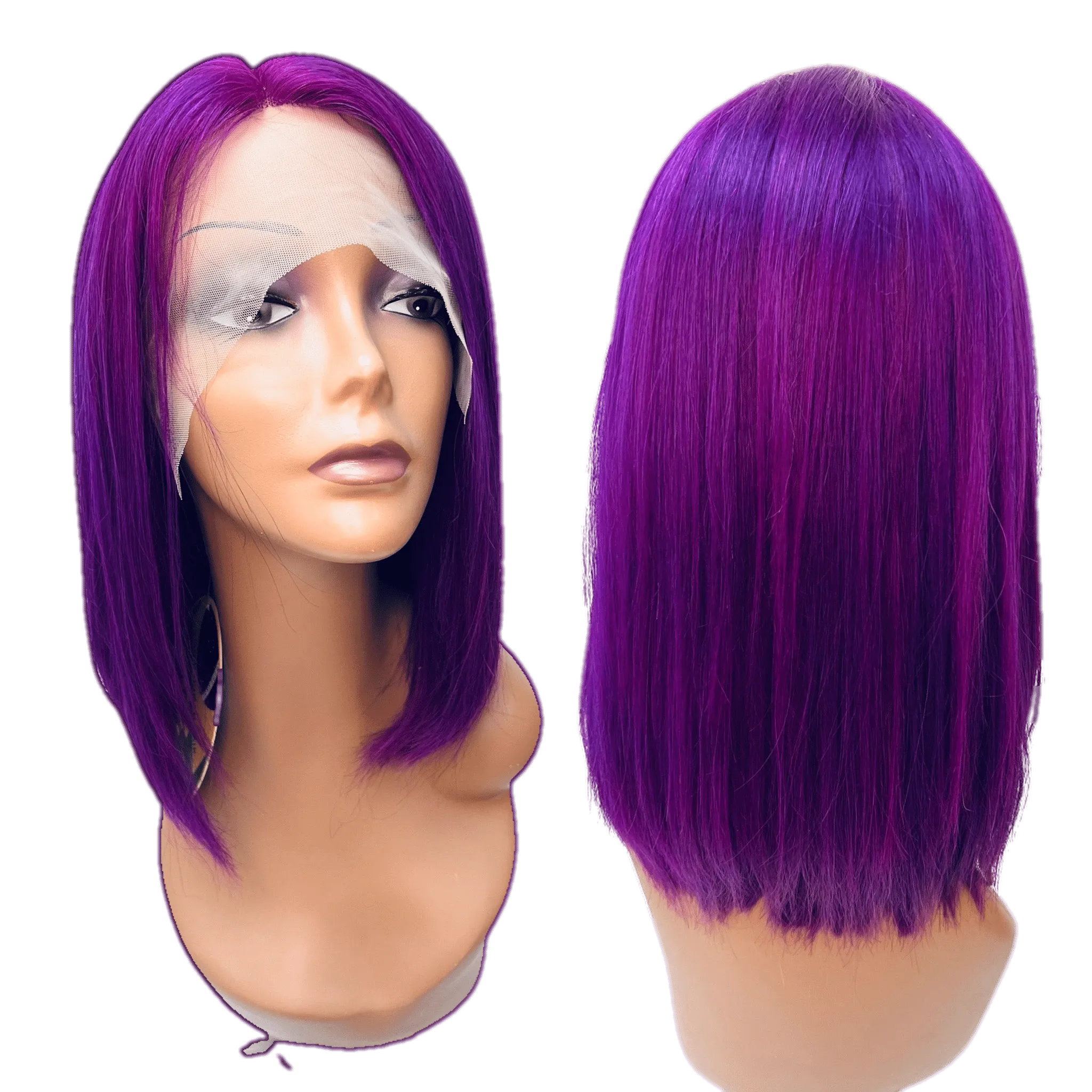 RIO Lace Front U Part Human Hair Bob Wig Straight