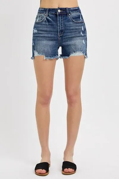 RISEN Distressed Raw Hem Denim Shorts ONLINE EXCLUSIVE