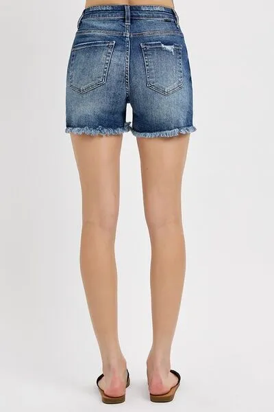 RISEN Distressed Raw Hem Denim Shorts ONLINE EXCLUSIVE
