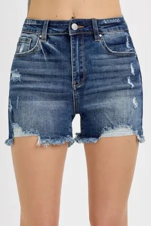 RISEN Distressed Raw Hem Denim Shorts ONLINE EXCLUSIVE
