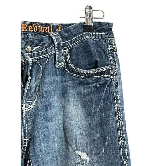 Rock Revival Donna Boot Cut Rocker Western Festival Distressed Rodeo Jeans 29