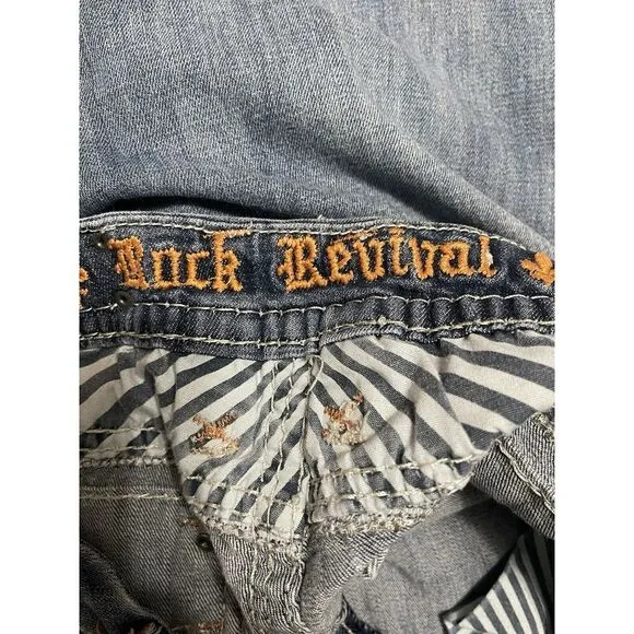 Rock Revival Donna Boot Cut Rocker Western Festival Distressed Rodeo Jeans 29
