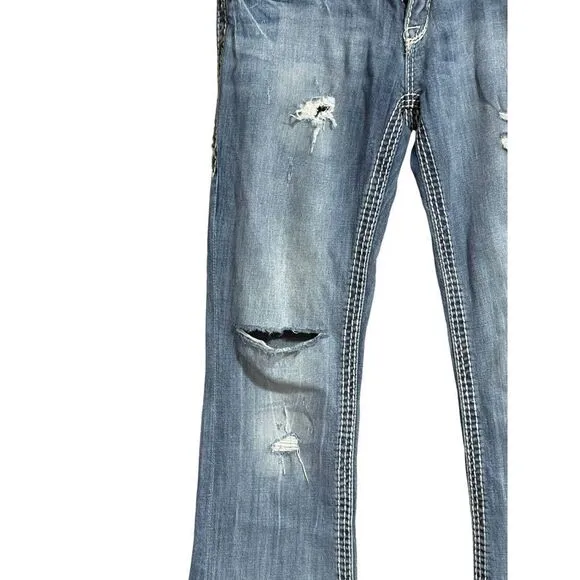 Rock Revival Donna Boot Cut Rocker Western Festival Distressed Rodeo Jeans 29