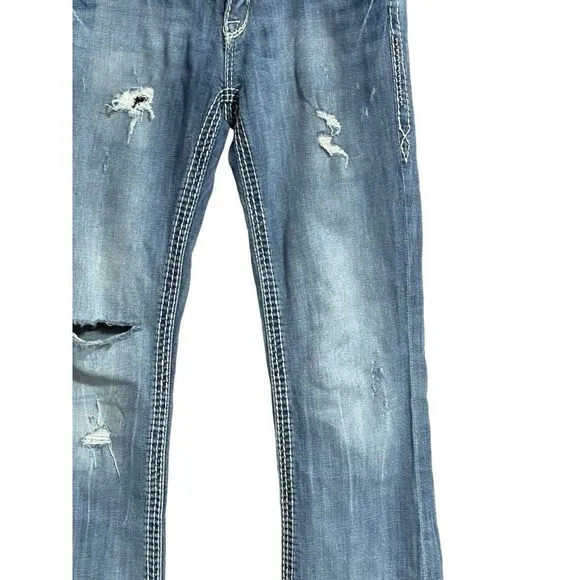 Rock Revival Donna Boot Cut Rocker Western Festival Distressed Rodeo Jeans 29