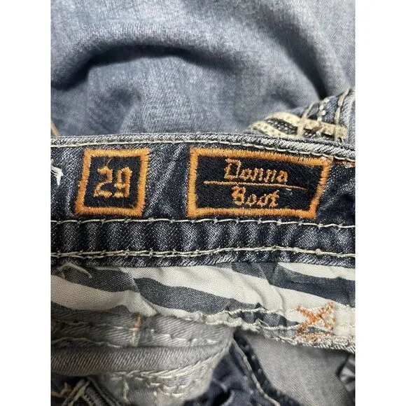 Rock Revival Donna Boot Cut Rocker Western Festival Distressed Rodeo Jeans 29