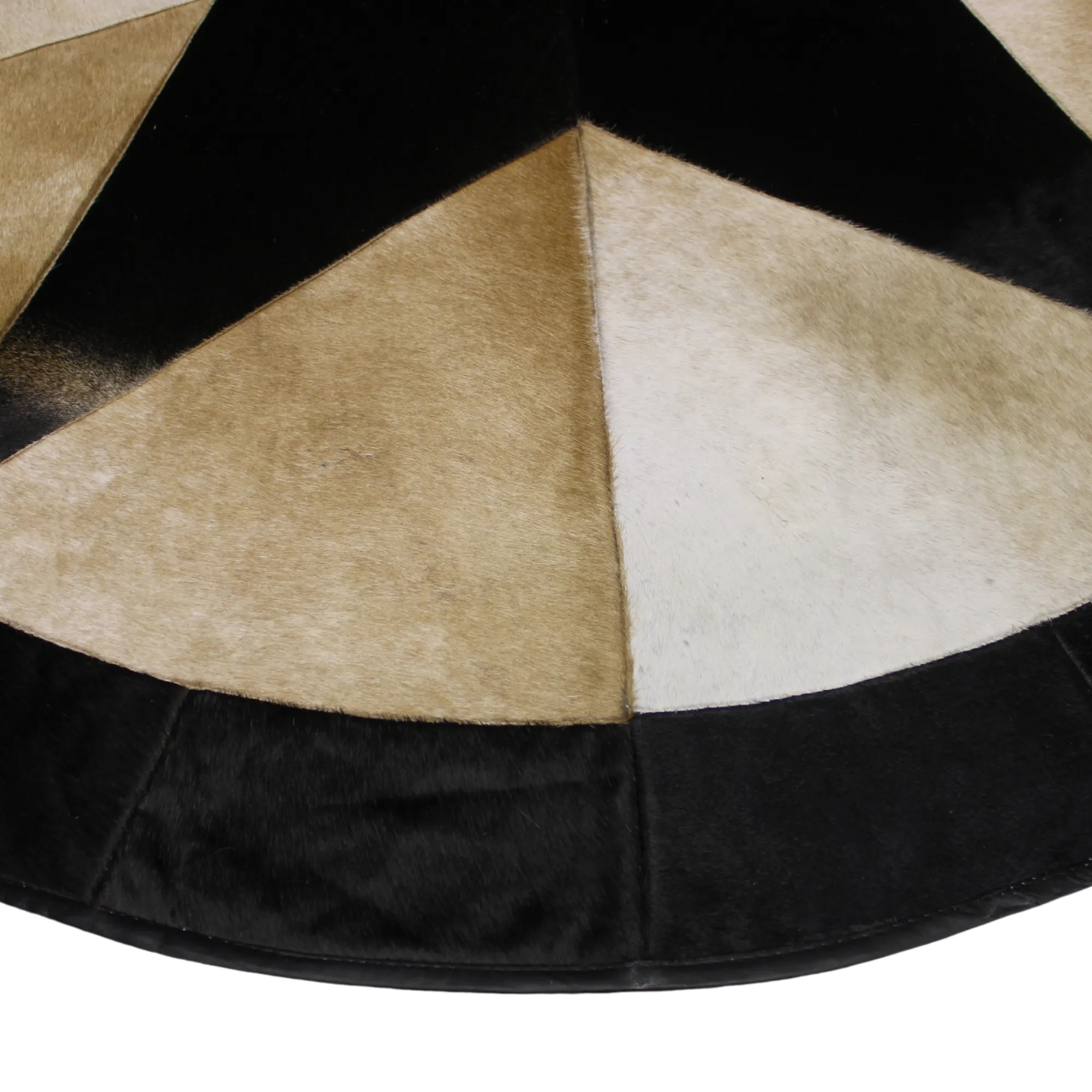 Round Patchwork Star Cowhide Rug - Size 60 Inches