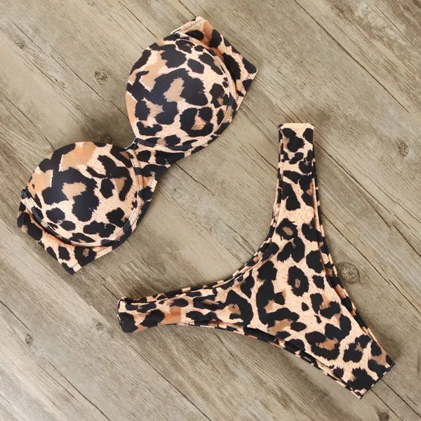 RUUHEE Bikini Swimwear Women Swimsuit 2021 Leopard Brazilian Bikini Set Push Up Bathing Suit Female Summer Beach Wear Biquini