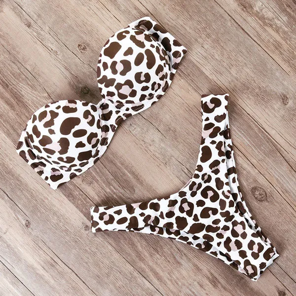RUUHEE Bikini Swimwear Women Swimsuit 2021 Leopard Brazilian Bikini Set Push Up Bathing Suit Female Summer Beach Wear Biquini