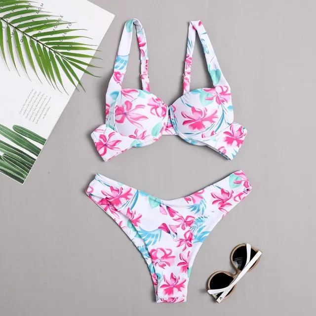 RUUHEE Bikini Swimwear Women Swimsuit 2021 Leopard Brazilian Bikini Set Push Up Bathing Suit Female Summer Beach Wear Biquini